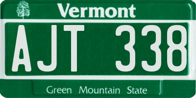 VT license plate AJT338