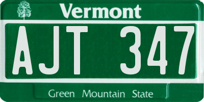 VT license plate AJT347