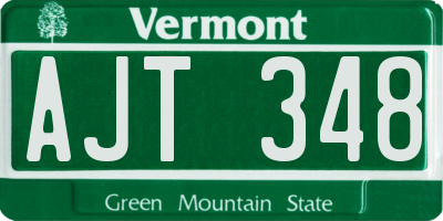 VT license plate AJT348
