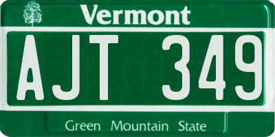 VT license plate AJT349