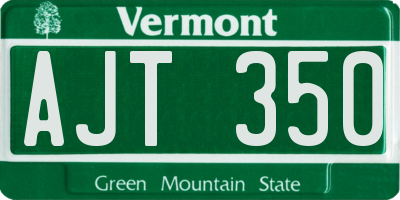 VT license plate AJT350