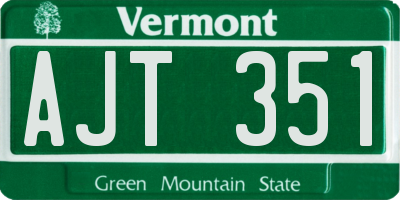 VT license plate AJT351