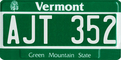 VT license plate AJT352