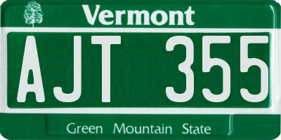 VT license plate AJT355