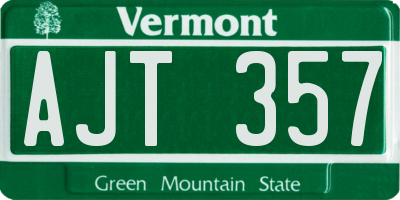 VT license plate AJT357