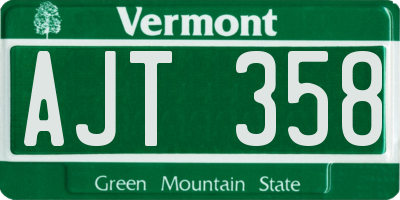VT license plate AJT358