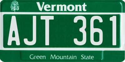 VT license plate AJT361