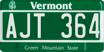 VT license plate AJT364