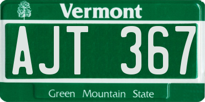 VT license plate AJT367