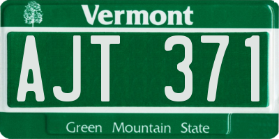 VT license plate AJT371