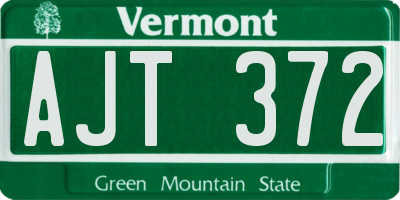VT license plate AJT372