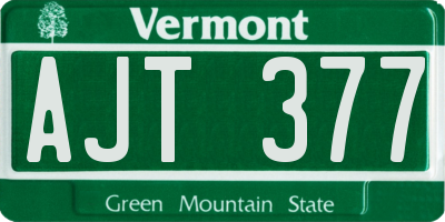 VT license plate AJT377