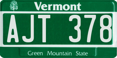 VT license plate AJT378