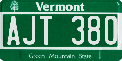 VT license plate AJT380