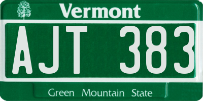 VT license plate AJT383