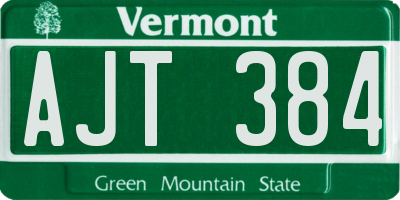 VT license plate AJT384