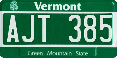 VT license plate AJT385