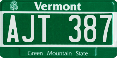 VT license plate AJT387