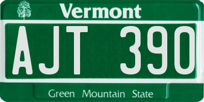 VT license plate AJT390