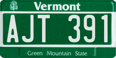 VT license plate AJT391