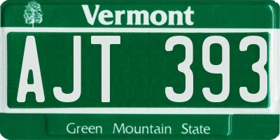 VT license plate AJT393