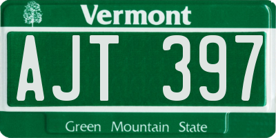 VT license plate AJT397