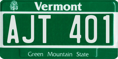 VT license plate AJT401