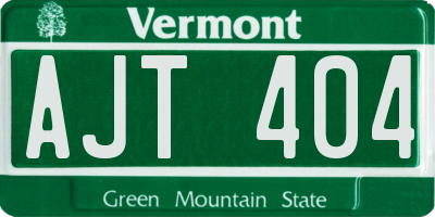 VT license plate AJT404