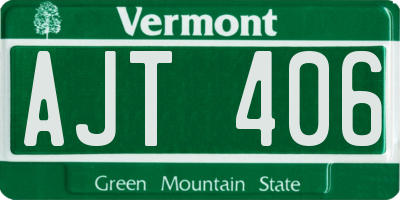 VT license plate AJT406
