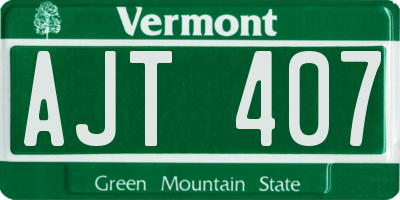 VT license plate AJT407