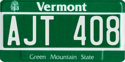 VT license plate AJT408