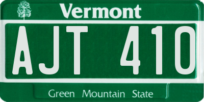 VT license plate AJT410