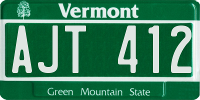 VT license plate AJT412