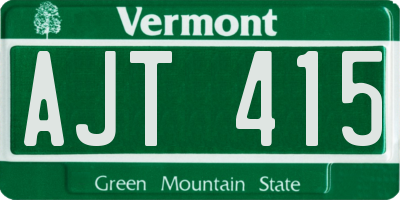 VT license plate AJT415