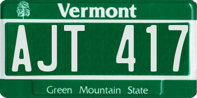 VT license plate AJT417