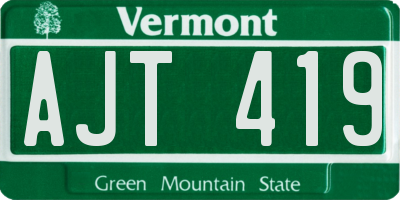 VT license plate AJT419