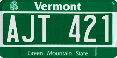VT license plate AJT421