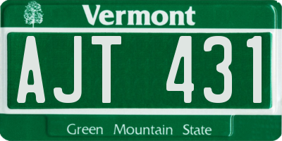 VT license plate AJT431