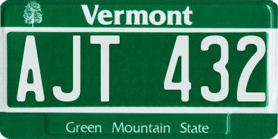 VT license plate AJT432