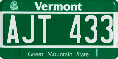 VT license plate AJT433