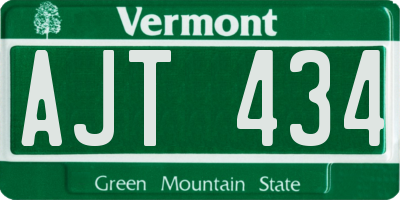 VT license plate AJT434