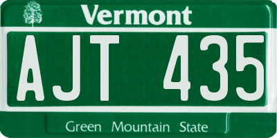 VT license plate AJT435