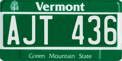 VT license plate AJT436
