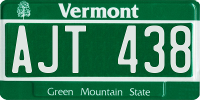 VT license plate AJT438