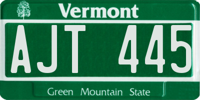 VT license plate AJT445