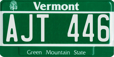 VT license plate AJT446