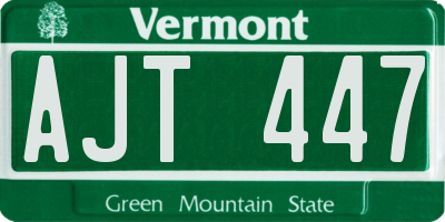 VT license plate AJT447