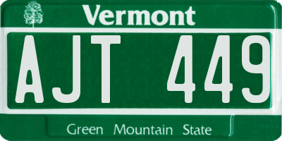 VT license plate AJT449