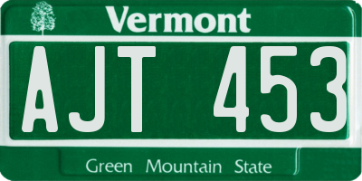 VT license plate AJT453