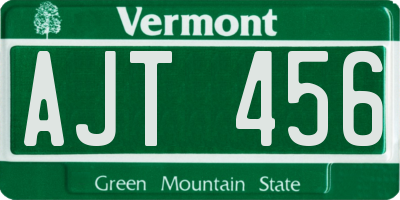 VT license plate AJT456